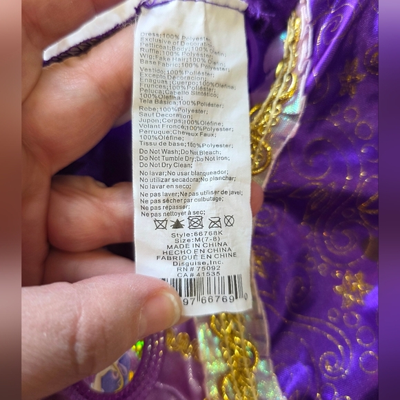Disney Tangled Rapunzel Dress-Up Costume – Girls’ M (7-8) - Picture 3 of 6